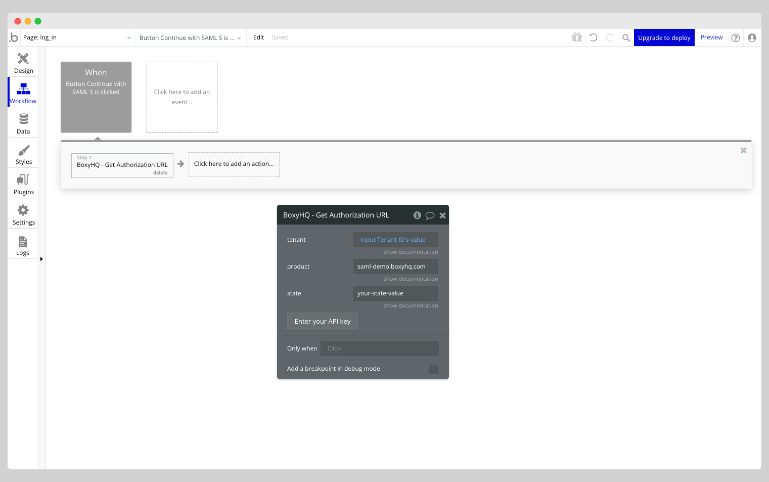 BoxyHQ - Get Authorization URL Action